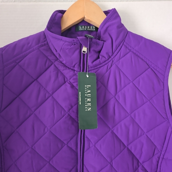 Lauren Ralph Lauren Purple Diamond Quilted Full-Zip Vest Size XL - Picture 6 of 14